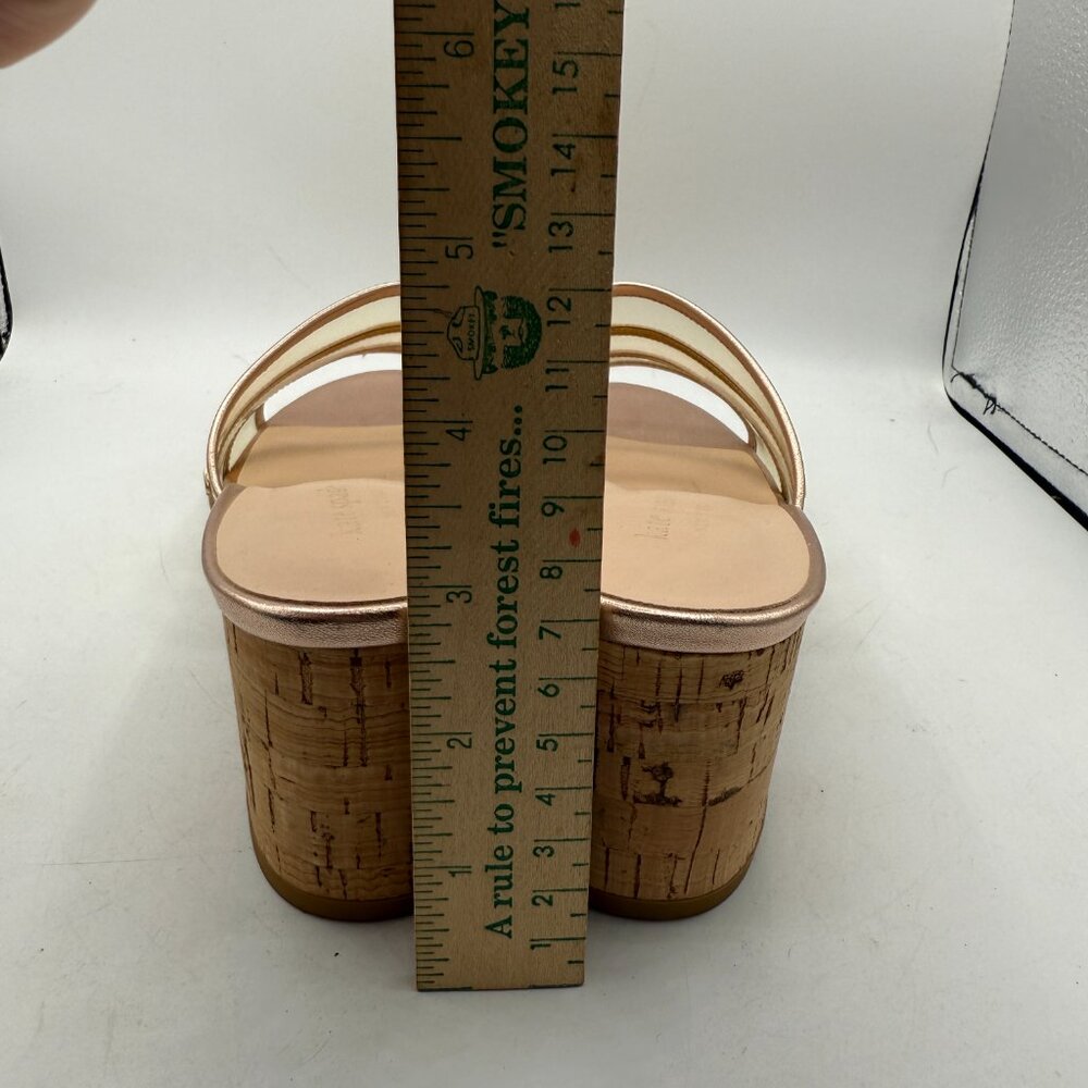 Kate Spade Whitby Slide Sandals | Rose Gold Cork Heels | Size 8.5M - Picture 4 of 11